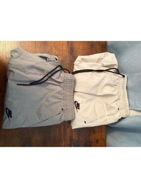 Nike Men’s XL Nylon Track Pants Gray & Cream – 2 Pair Lot